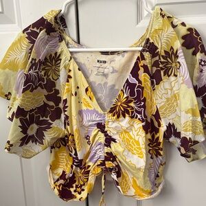 Maeve Floral Women's Top - Yellow and Purple